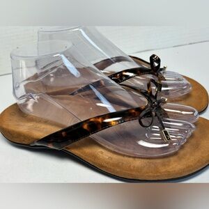 Vionic Bella II Toe Post Sandals Women’s 10 Brown Tortoise Comfort Arch Support